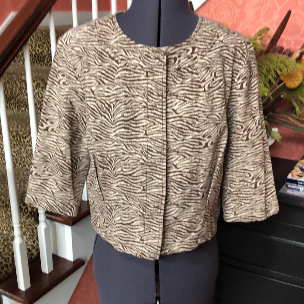 Michael Kors 3/4 Sleeve Zebra Jacket